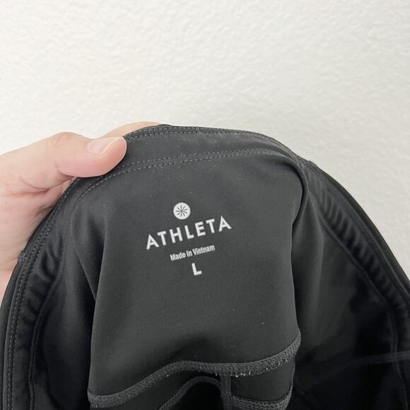 [Athleta] Black Colorblock High Rise Mesh Precision 7/8 Tight Legging Sz Large L - Picture 9 of 10